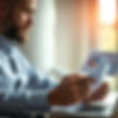 Person analyzing financial documents