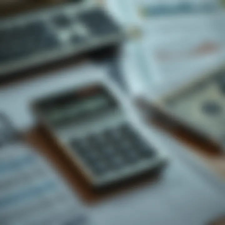 Calculator and financial documents illustrating budgeting