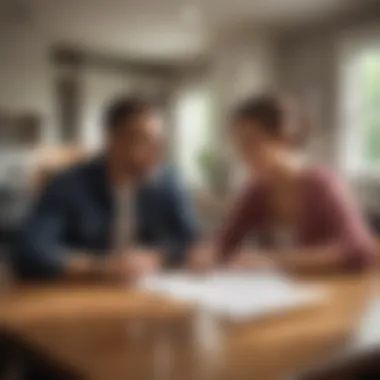 A couple discussing their home buying strategy at a kitchen table