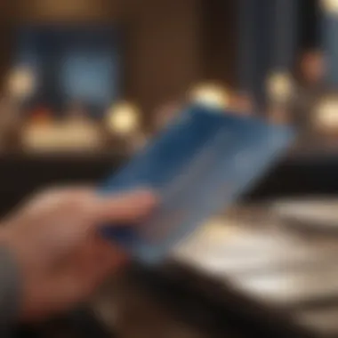 Person reviewing credit card statements and fees