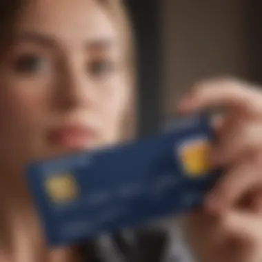 Consumer reviewing credit card offers thoughtfully