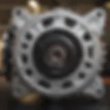 Detailed view of a Chevy Traverse alternator showcasing its components.