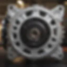 Detailed view of a Chevy Traverse alternator showcasing its components.