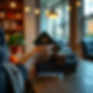 Visual representation of financial management with credit cards