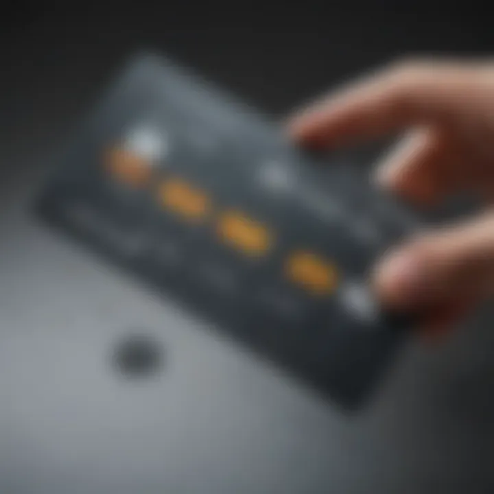 Close-up of a credit card being held with cash