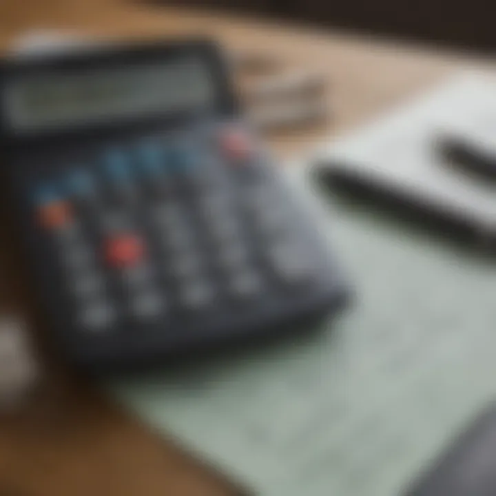 A calculator and documents symbolizing financial planning