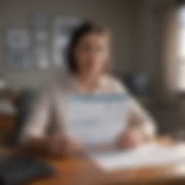 Person reviewing their credit report at a desk