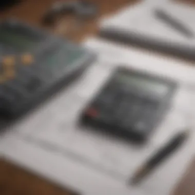 Budgeting for a HELOC A calculator and financial documents representing budgeting for a HELOC.