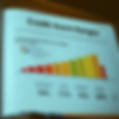 A graphical representation of various credit score ranges with their implications.