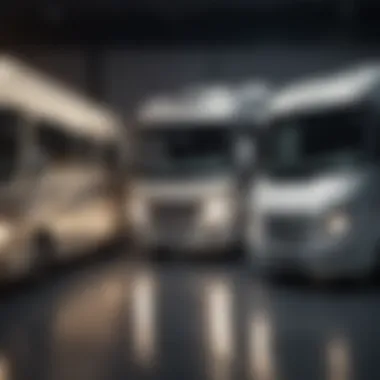 A vibrant dealership showcasing various motorhome models