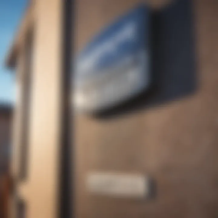 A close-up of a credit union office sign