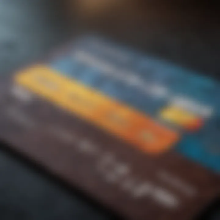 Close-up of a credit card with travel-themed elements