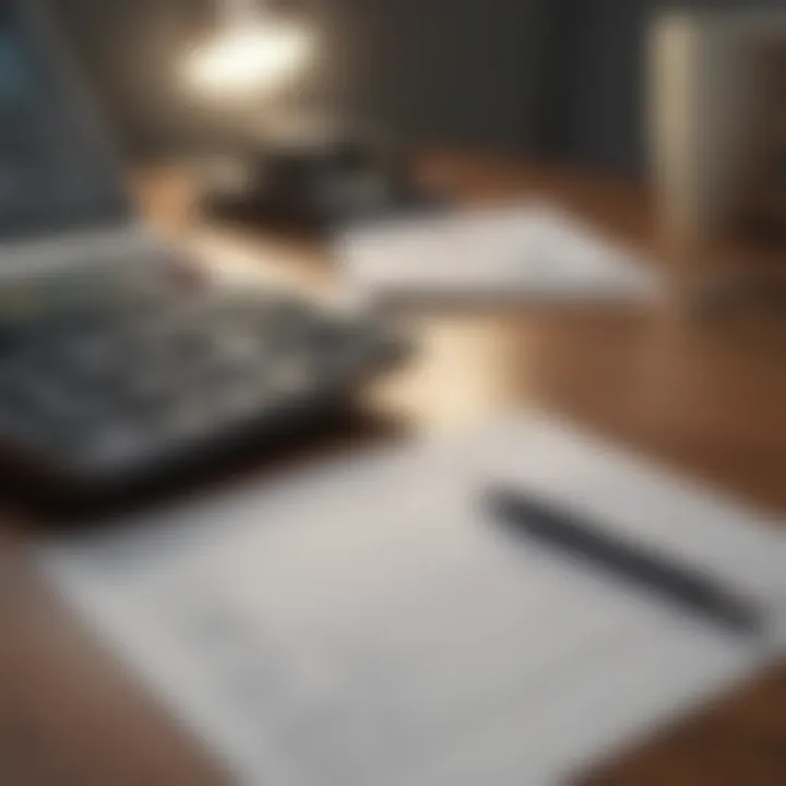 A calculator and credit report on a desk illustrating financial planning