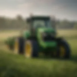 A John Deere tractor in a lush green field showcasing durability and efficiency.