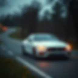 Sleek low down payment car on a road