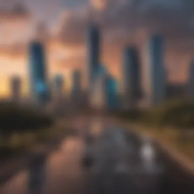 Texas Skyline with Mortgage Symbols Illustration of Texas skyline with mortgage symbols