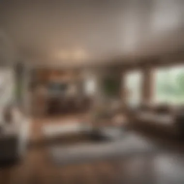 Interior view of a spacious living area in a manufactured home.