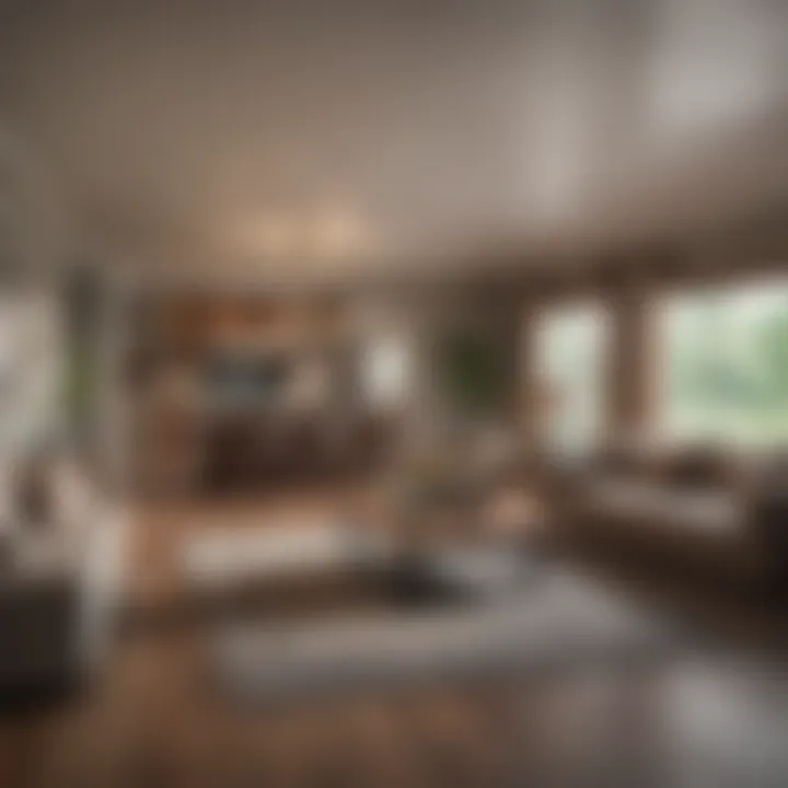 Interior view of a spacious living area in a manufactured home.