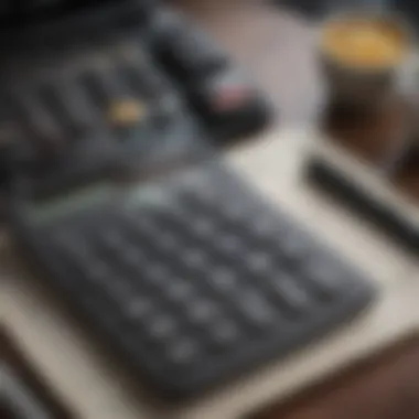 A close-up of a calculator with loan interest rate calculations