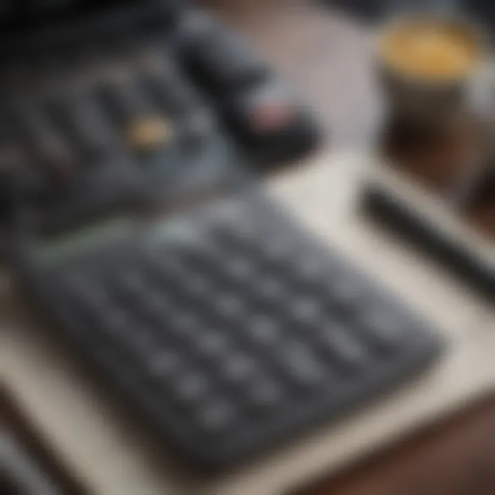 A close-up of a calculator with loan interest rate calculations