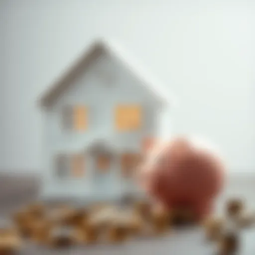 House and Piggy Bank: A Representation of Down Payment Savings Illustration of a house with a piggy bank symbolizing savings for down payment