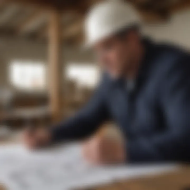 A builder reviewing FHA documentation alongside building plans