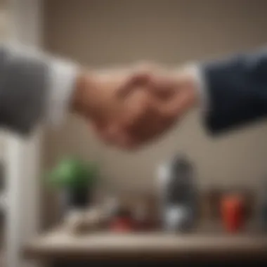 A handshake symbolizing a successful real estate transaction