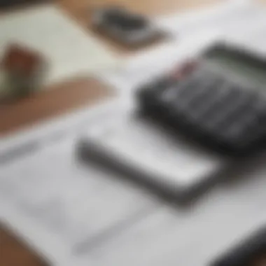 A close-up of mortgage documents and a calculator