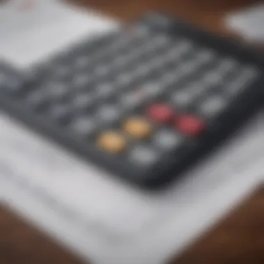 A close-up of a financial document with a calculator, symbolizing financial literacy.