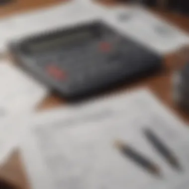 A close-up of a calculator and financial documents on a desk