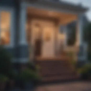 A welcoming front porch of a house, representing the excitement and anticipation of closing on a new home.