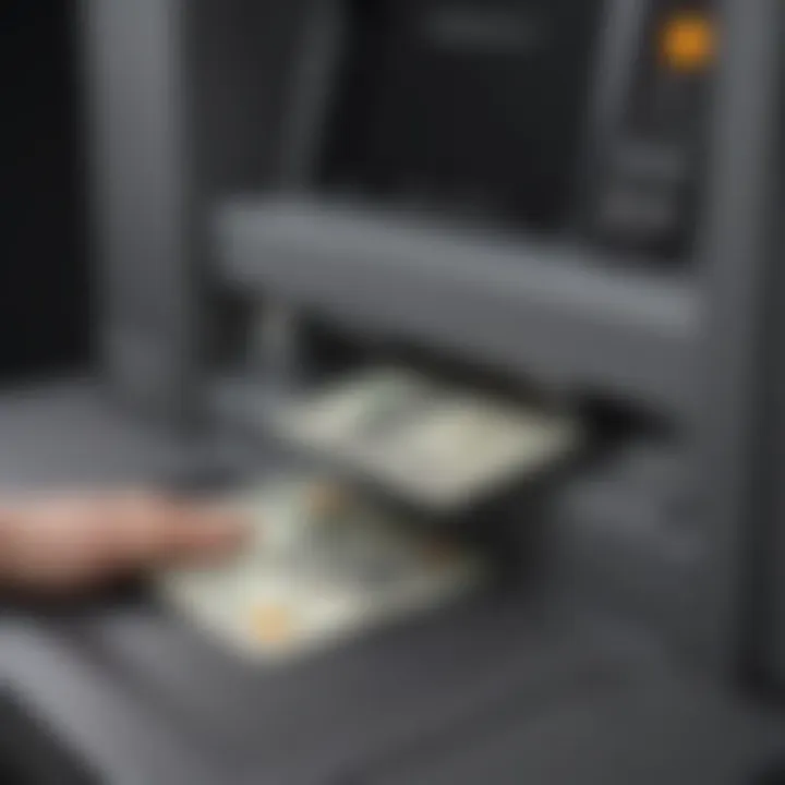 Cash withdrawal from a credit card at an ATM.