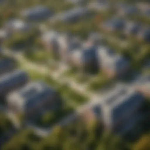 Aerial view of a prominent private college campus showcasing its architectural beauty and green spaces.