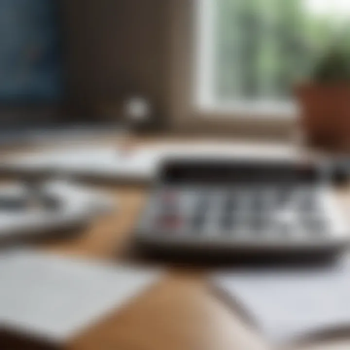 Calculator and financial documents on a desk