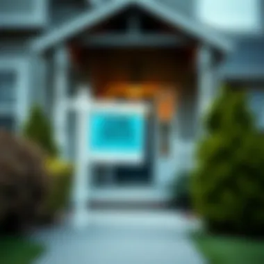 A welcoming front porch of a house with a 'For Sale' sign