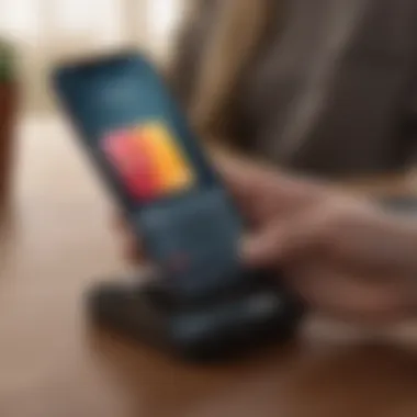 Illustration of a mobile device displaying the Apple Wallet app.