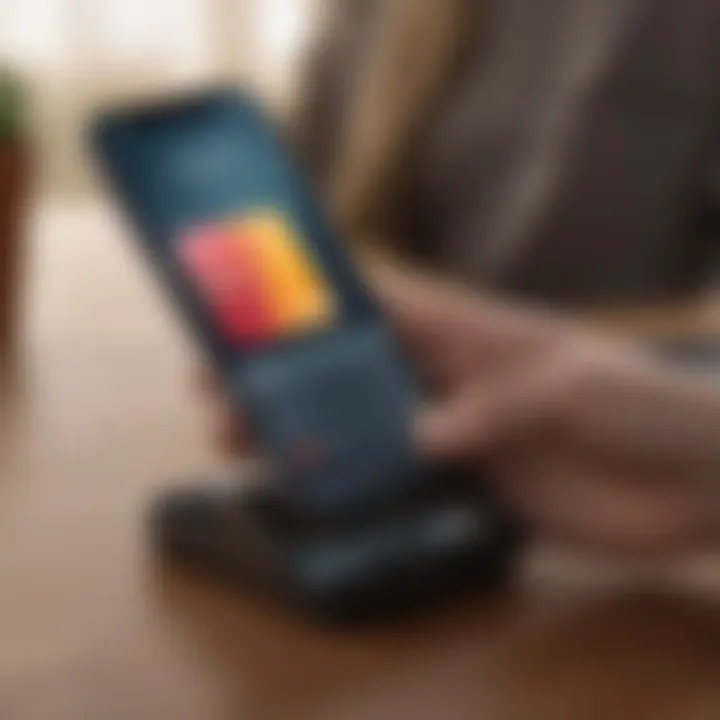 Illustration of a mobile device displaying the Apple Wallet app.