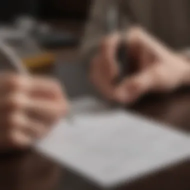 A close-up of a pen signing a credit dispute letter