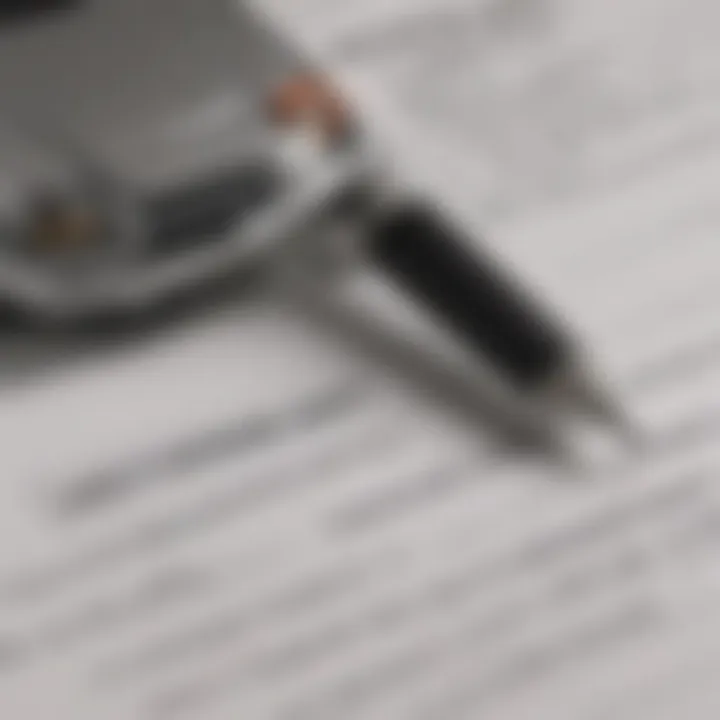 A close-up of an auto loan application form with a pen