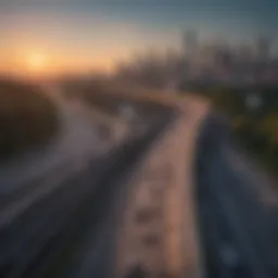 A scenic view of a highway in New Jersey with cars in motion