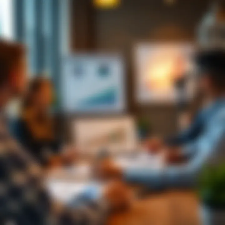 A strategic planning session with charts and graphs showcasing business growth potential