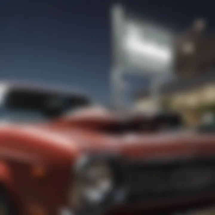 A close-up of a car dealership sign