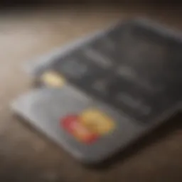 A close-up of a credit card with a distressed background symbolizing financial struggles.