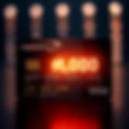 Credit card with a glowing limit increase