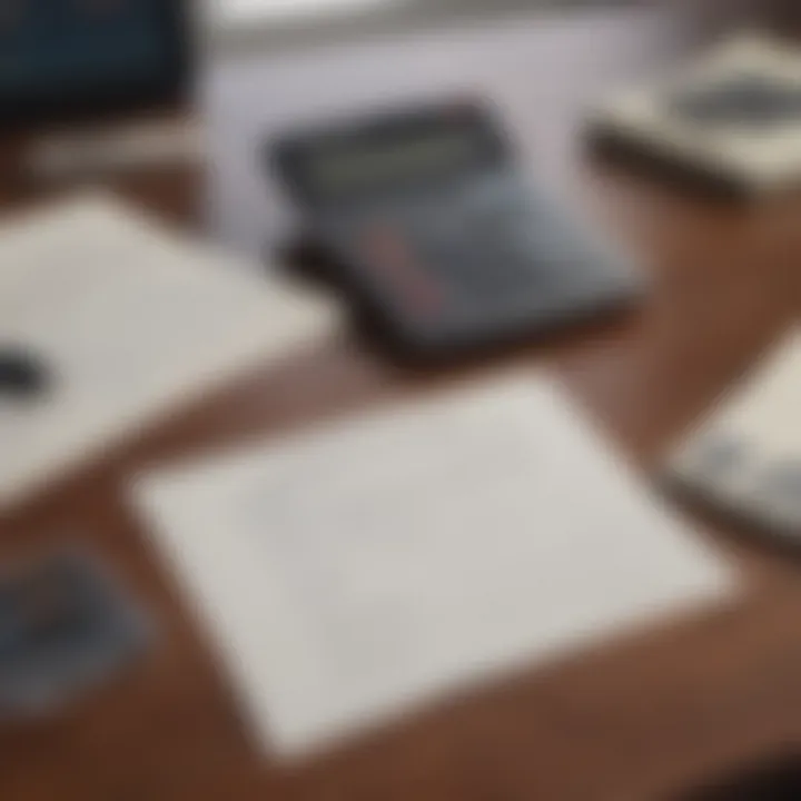 Calculator and financial documents on a desk