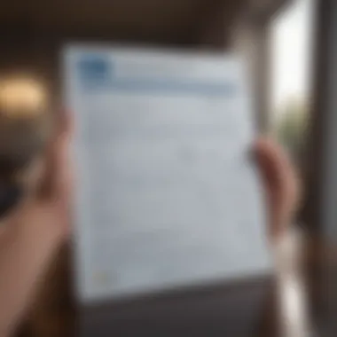 Insightful depiction of reviewing a credit report Conceptual image of credit report review