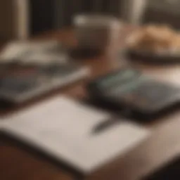 A notebook and calculator on a table symbolizing budgeting strategies.