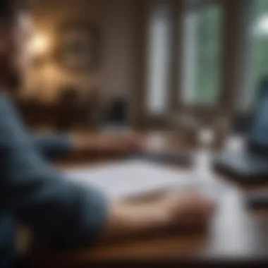 Reviewing Contracts for a Successful Closing A person reviewing contracts with a calculator and laptop