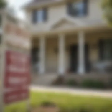 A foreclosed property with a sign indicating its status