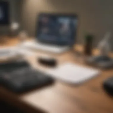 An organized workspace showcasing a laptop, financial documents, and a calculator.